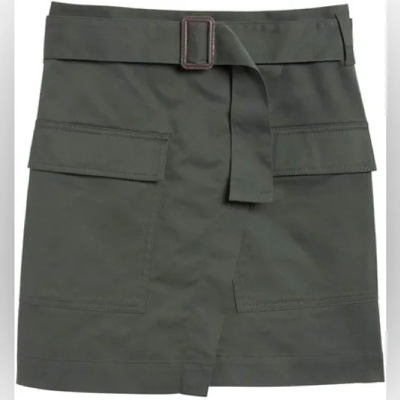 Banana Republic Utility Wrap Skirt in Flight Jacket Green - Picture 2 of 10